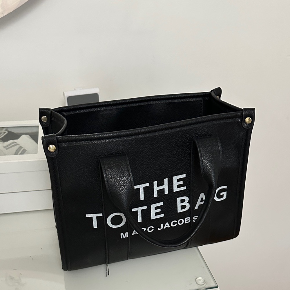 Marc Jacobs Black Tote with White Lettering